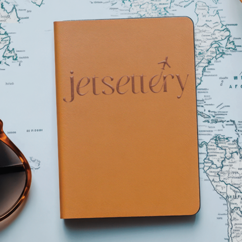 Jetsettery branded notebook